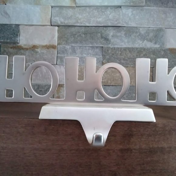 Silver Tone Stocking Hanger Christmas Holiday Decor Heavy Metal - Picture 3 of 6